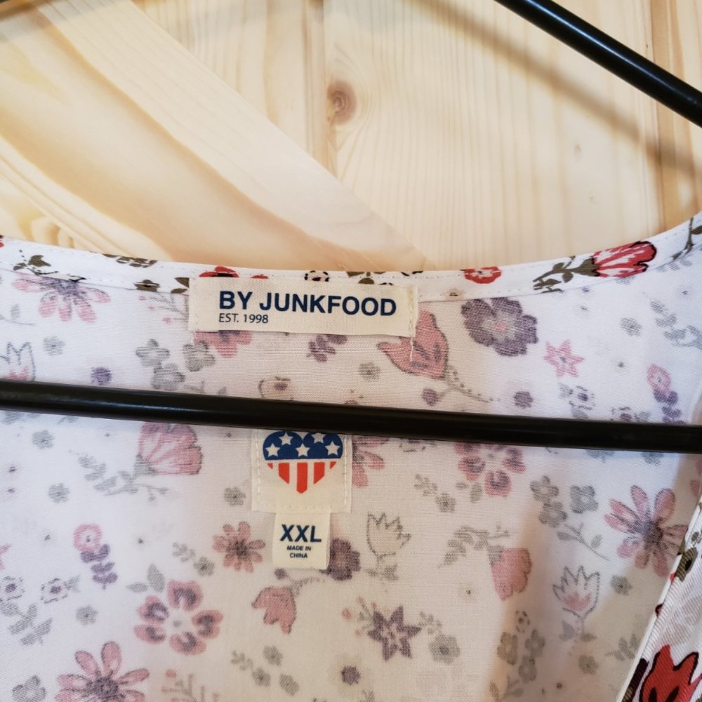 JUNK FOOD Floral Print Long Sleeve Wrap Top (XXL) - Picture 4 of 6